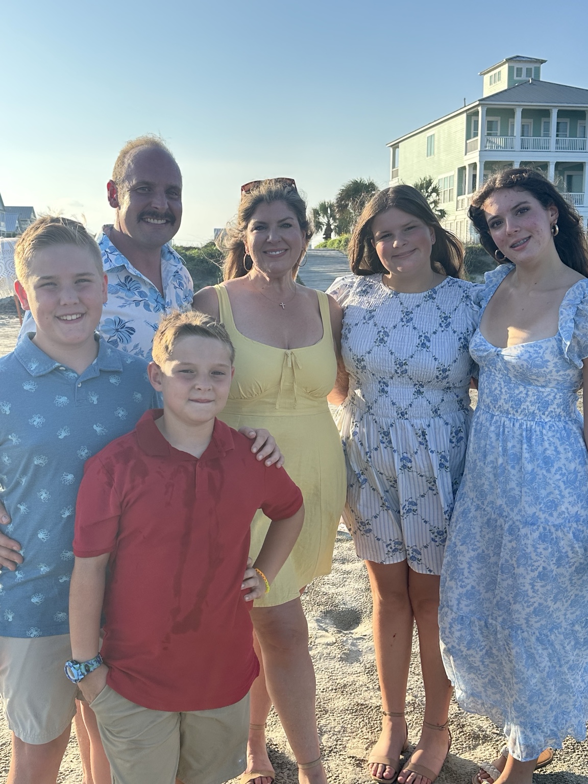 Erin, Isaac and their blended family outdoors